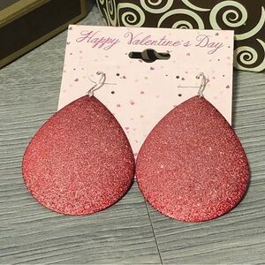 Valentine’s Red Glittery Earrings